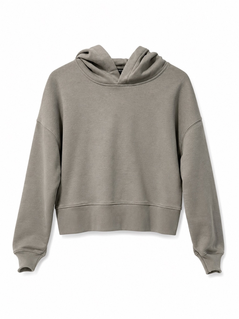 Women’s Gray Cropped Hoodie Sweatshirt Long Sleeve Pullover Casual Athleisure m